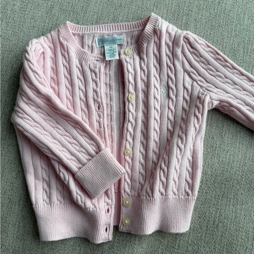 Baby Pink Cable Knit Cardigan